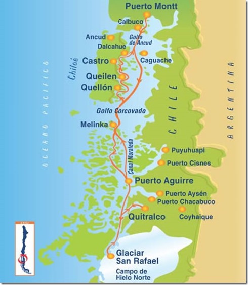 Schiffsroute Terra Patagonia